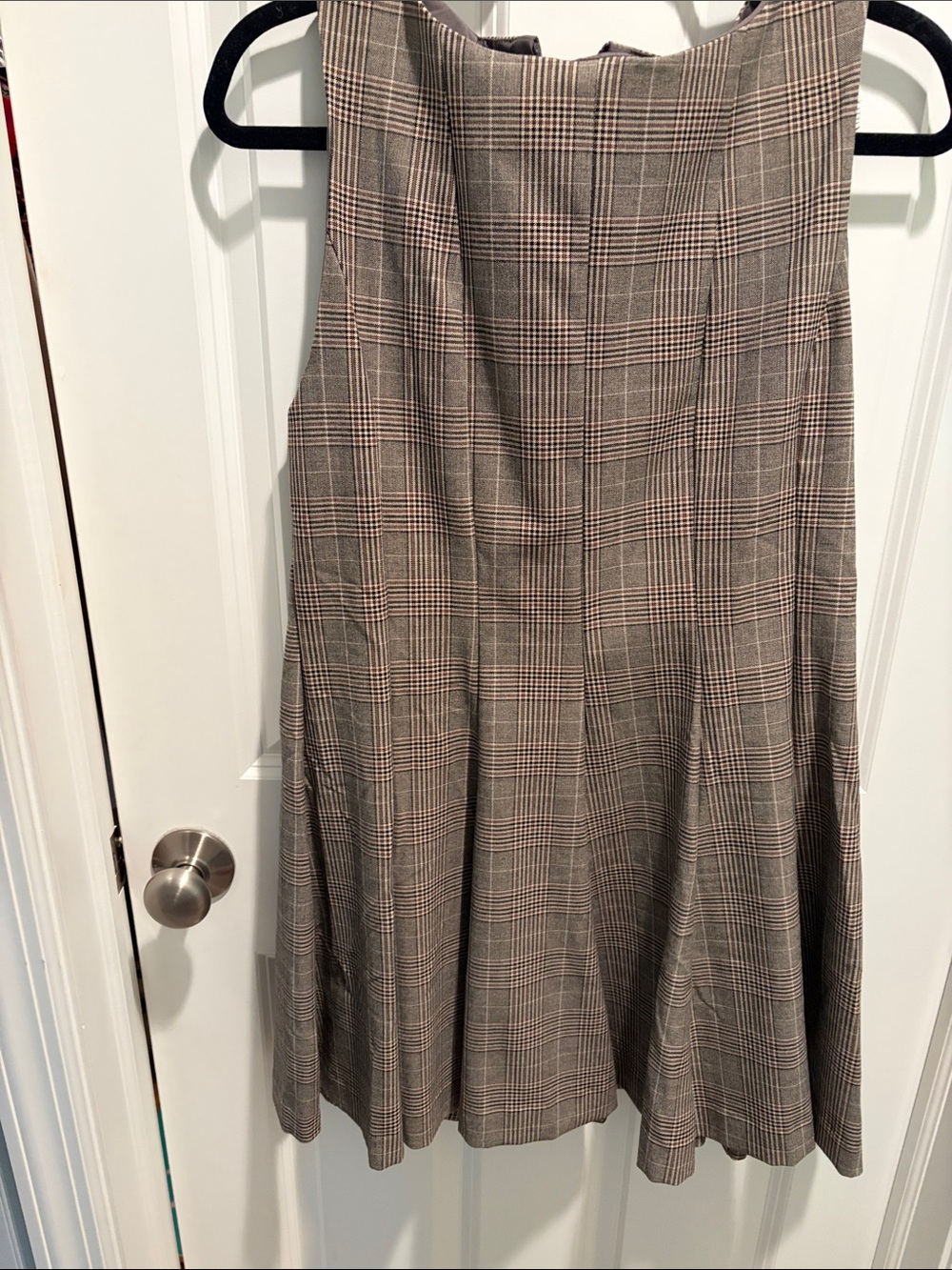 H&M Plaid A-Line Skirt in Brown and Tan